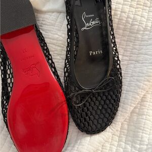 Christian Louboutin Black Mesh Loafers